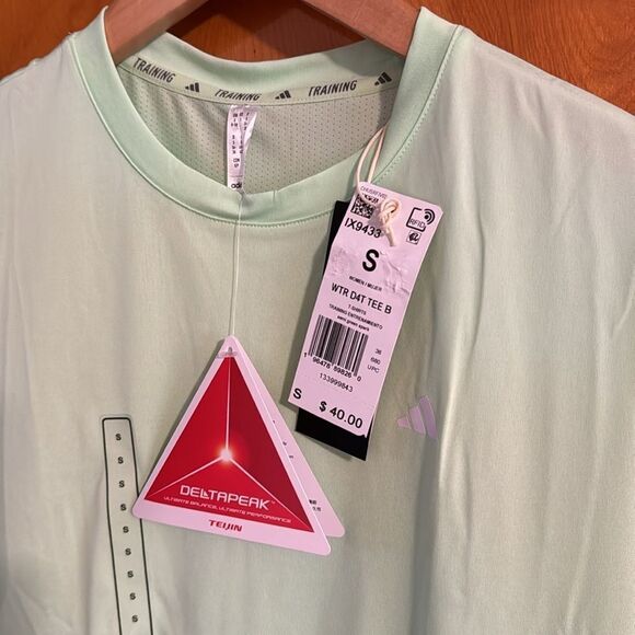 Adidas Training Tshirt Womens Small Green Mesh - Picture 2 of 3